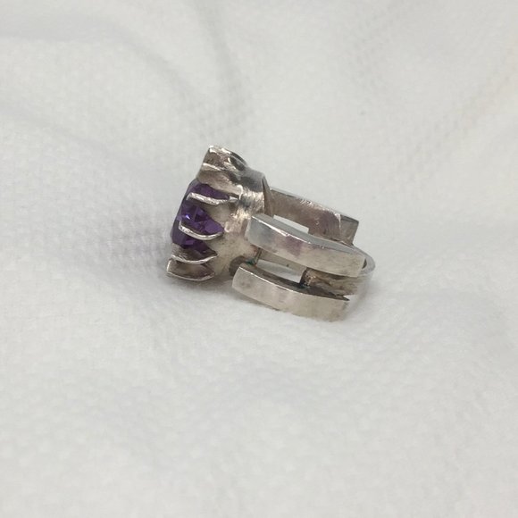 COPY - Handcrafted Gothic Color-Changing Sapphire Ring - Sz 5 - Over 6cts - Ste… - Picture 5 of 16